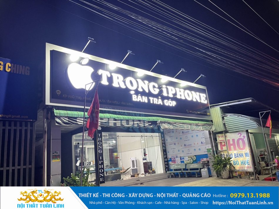 Thiết kế thi công bảng hiệu quảng cáo showroom điện thoại Bình Dương 3