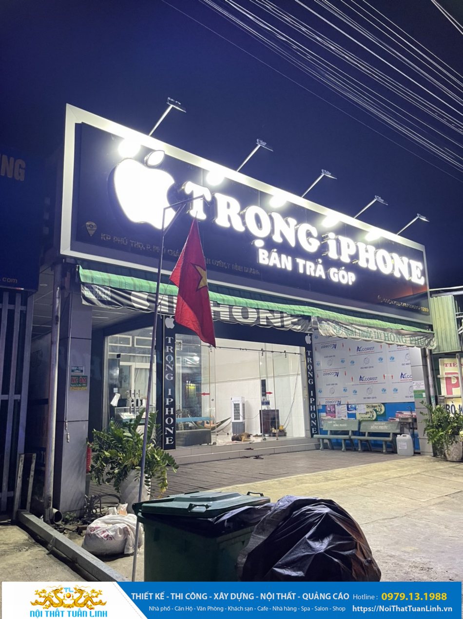 Thiết kế thi công bảng hiệu quảng cáo showroom điện thoại Bình Dương 4