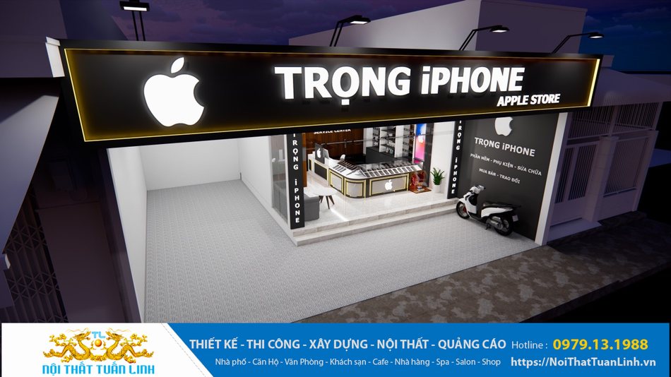 Thiết kế thi công bảng hiệu quảng cáo showroom điện thoại Bình Dương 1