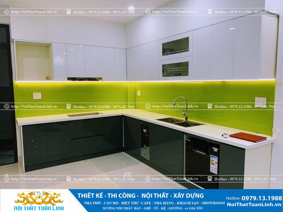 Báo giá tủ bếp cánh kính cường lực tại Nội thất Tuấn Linh Bình Dương 1