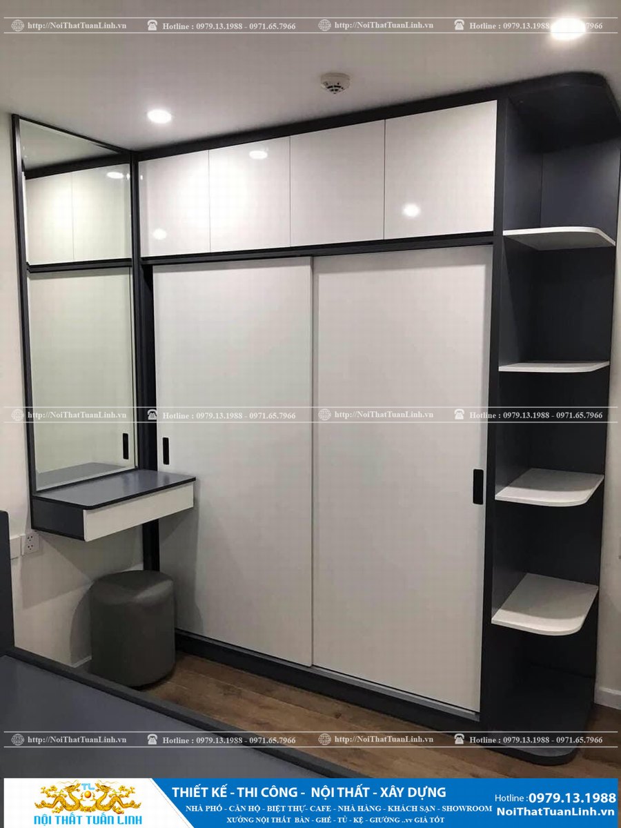 Xường nội thất Bình Dương - Mẫu tủ quần áo công nghiệp 1