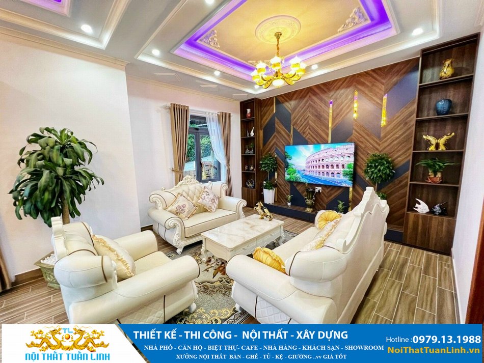 Thiết kế nội thất phòng khách tân cổ điển 23
