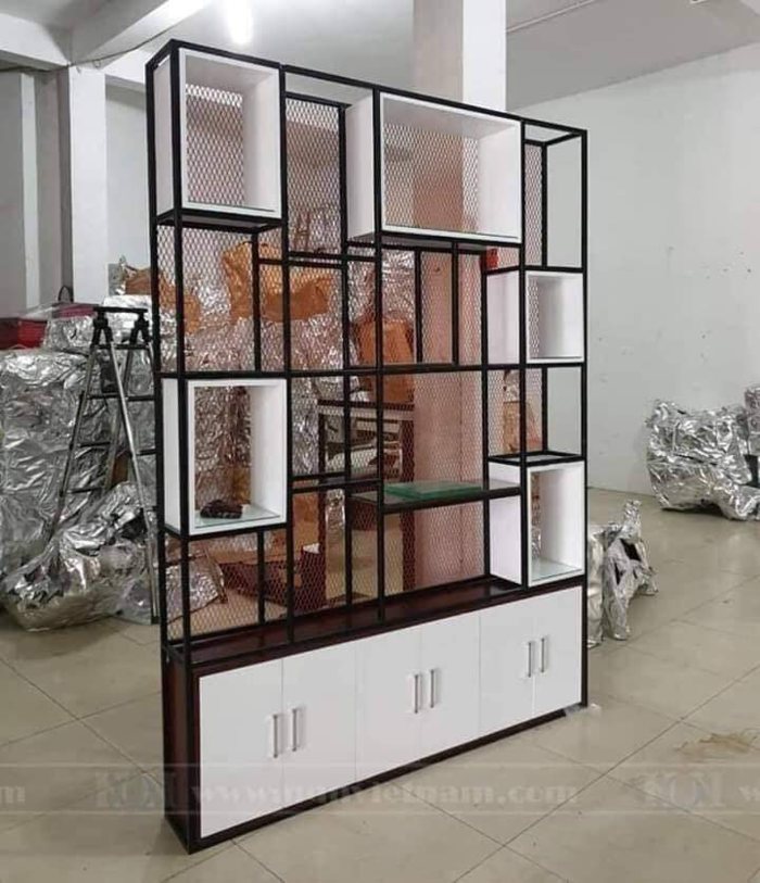 Xưởng sản xuất nội thất quầy tủ kệ gỗ dành cho salon tóc nail spa 25