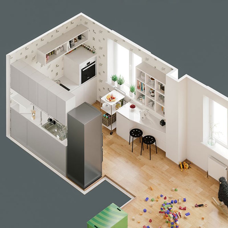 Thiết kế nội thất nhà bệp đẹp chuyên nghiệp tại Bình Dương 13