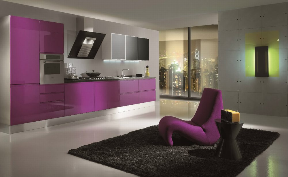 Thiết kế nhà bếp đẹp với sắc tím 132