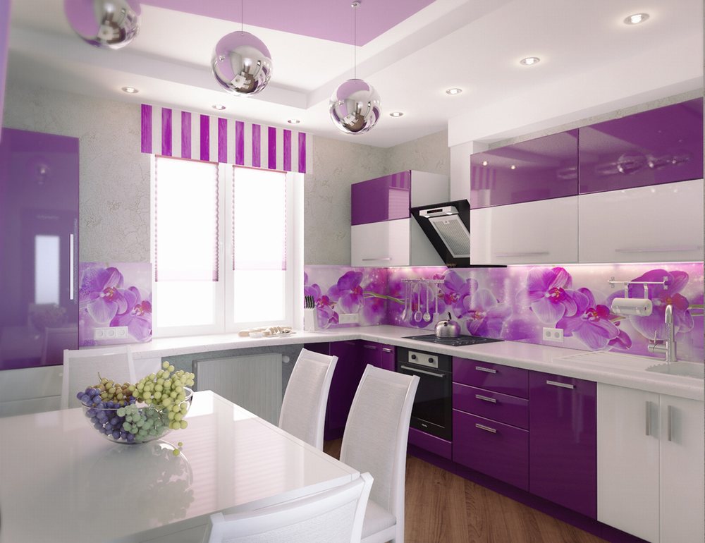 Thiết kế nhà bếp đẹp với sắc tím 17