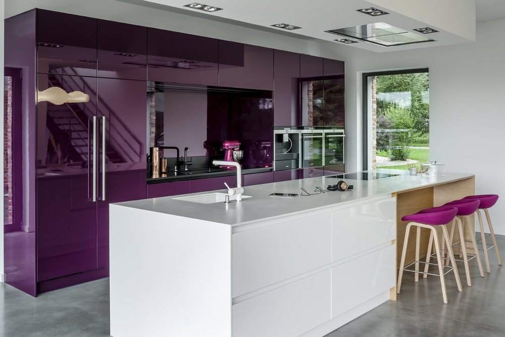 Thiết kế nhà bếp đẹp với sắc tím 8