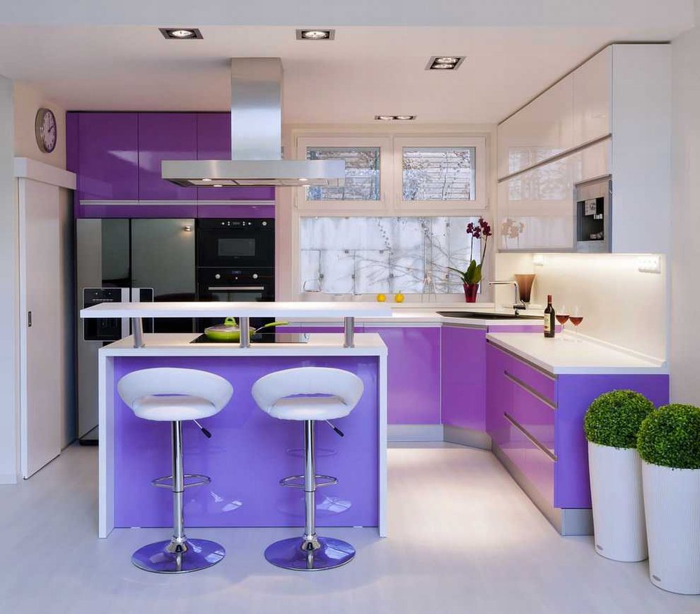 Thiết kế nhà bếp đẹp với sắc tím 9