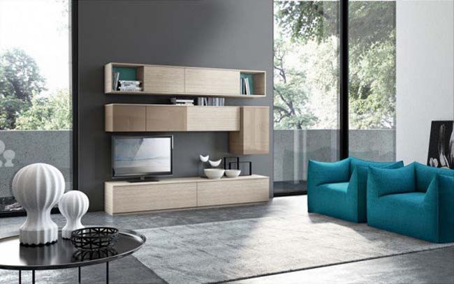 Ý tưởng thiết kế kệ tủ hiện đại cho phòng khách đẹp 1
