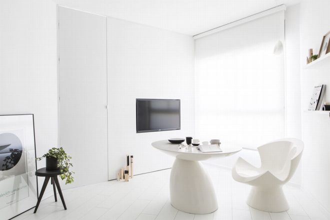 Khám phá Căn hộ nhỏ hẹp 42m sử dụng gam màu trắng tinh khôi 2