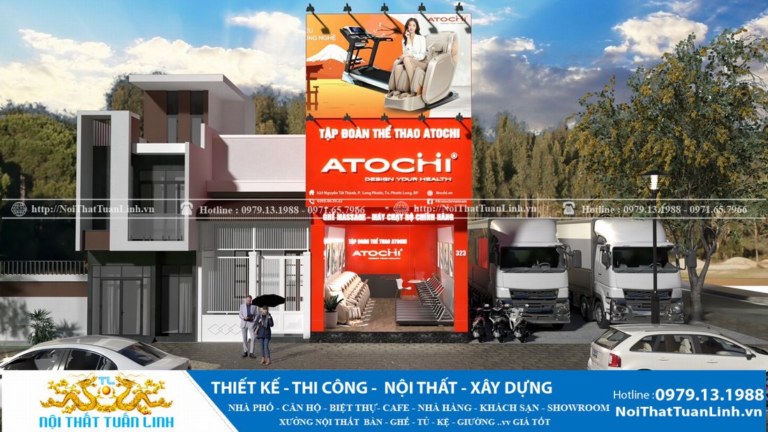 Thiết kế thi công showroom Tập Đoàn Thể Thao Atochi tại Bình Phước 4
