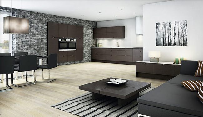 Thiết kế nội thất không gian phòng bếp kết hợp phòng khách  23