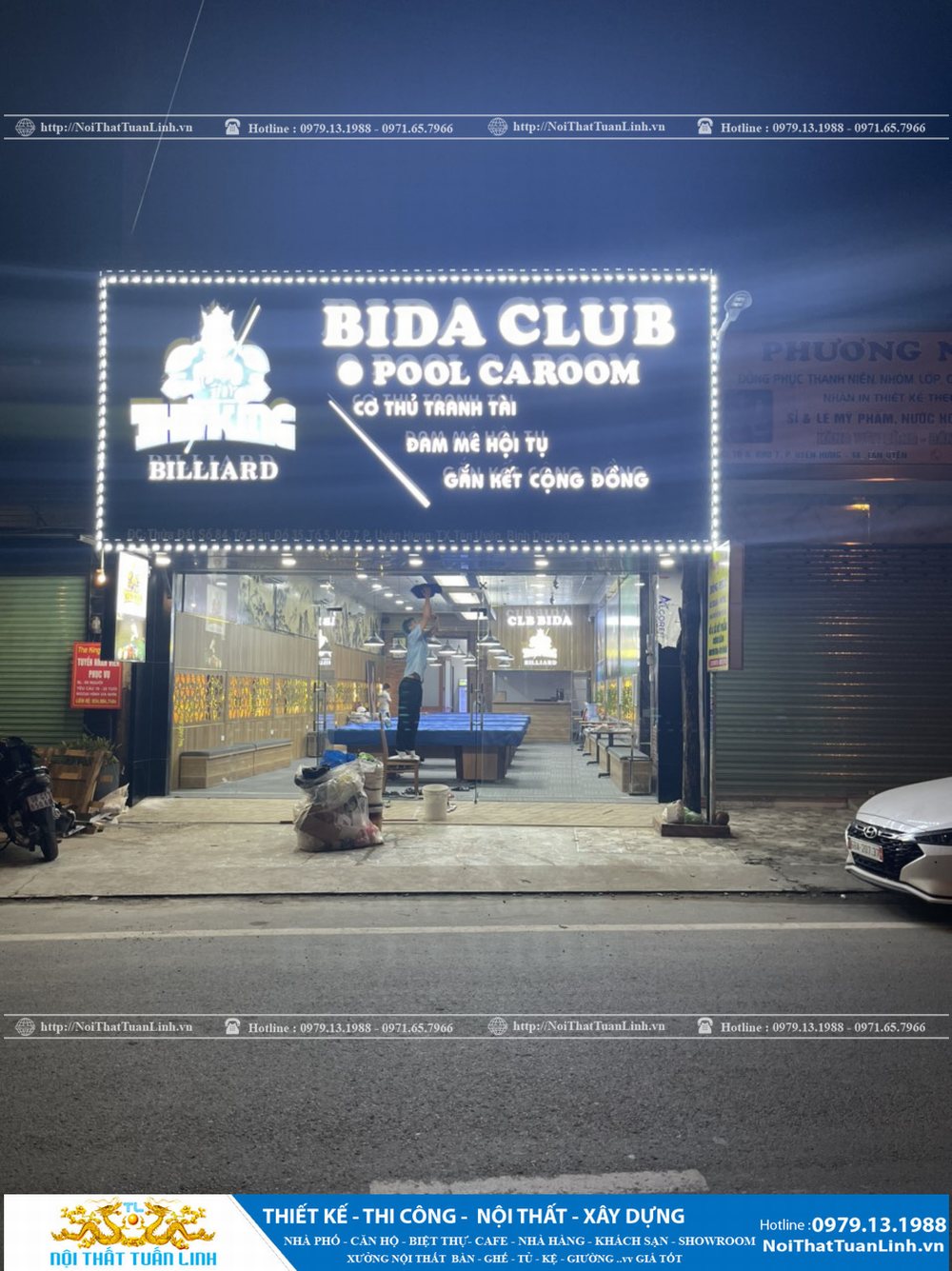 Báo giá thiết kế thi công nội thất câu lạc bộ bida Bình Dương 1