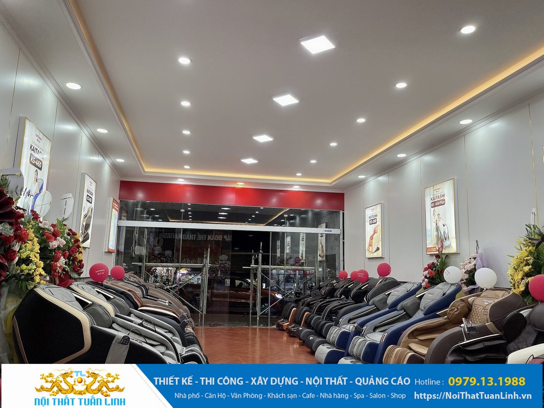Thiết kế thi công showroom thể thao ghế Massage Kaitashi Trà Vinh