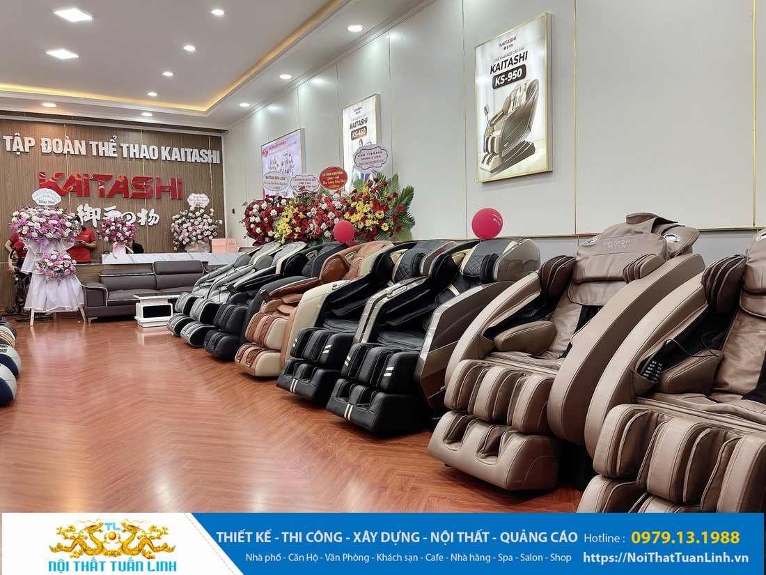 Thiết kế thi công showroom thể thao ghế Massage Kaitashi lâm đồng