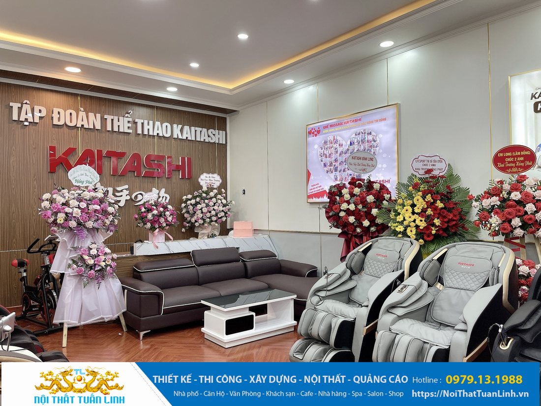 Thiết kế thi công showroom thể thao ghế Massage Kaitashi Đà Lạt