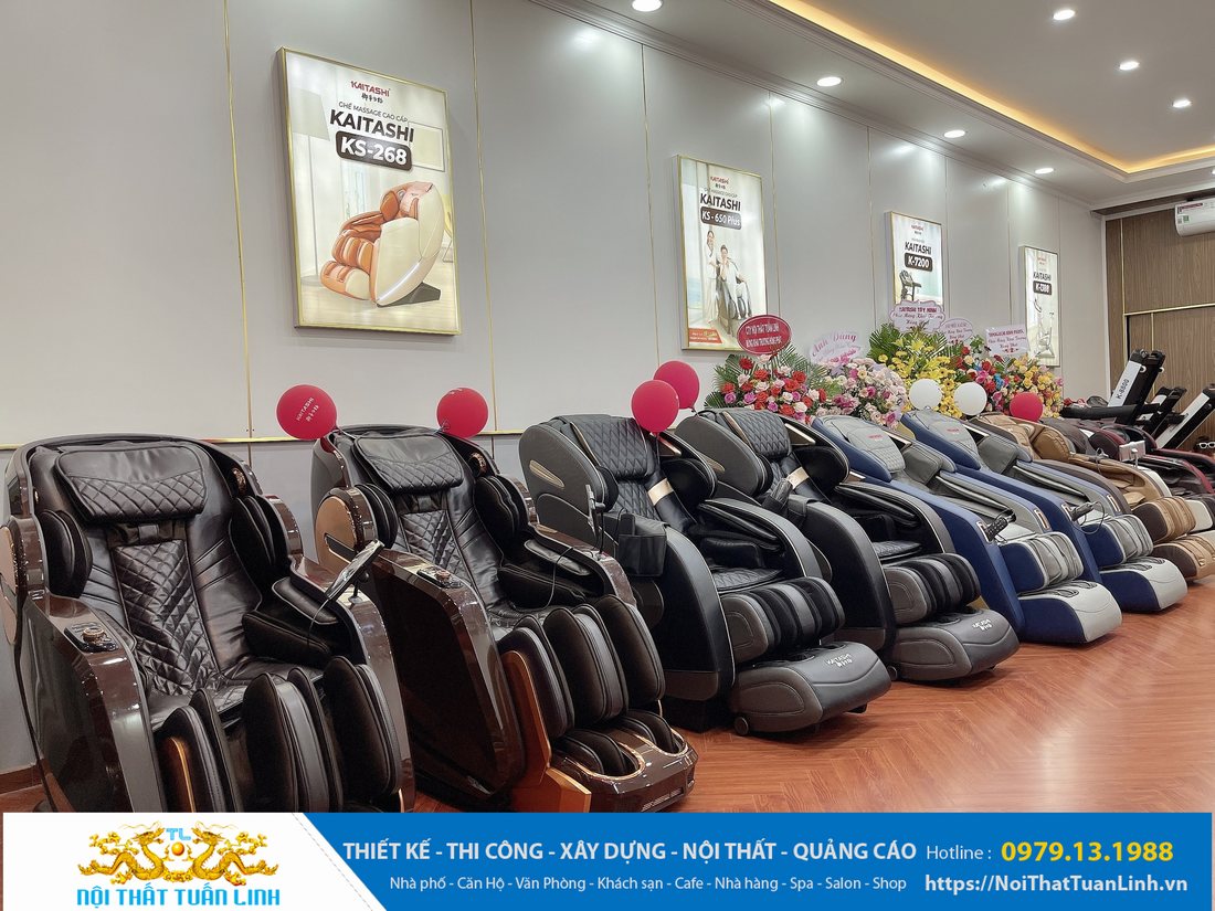 Thiết kế thi công showroom thể thao ghế Massage Kaitashi Bến Tre