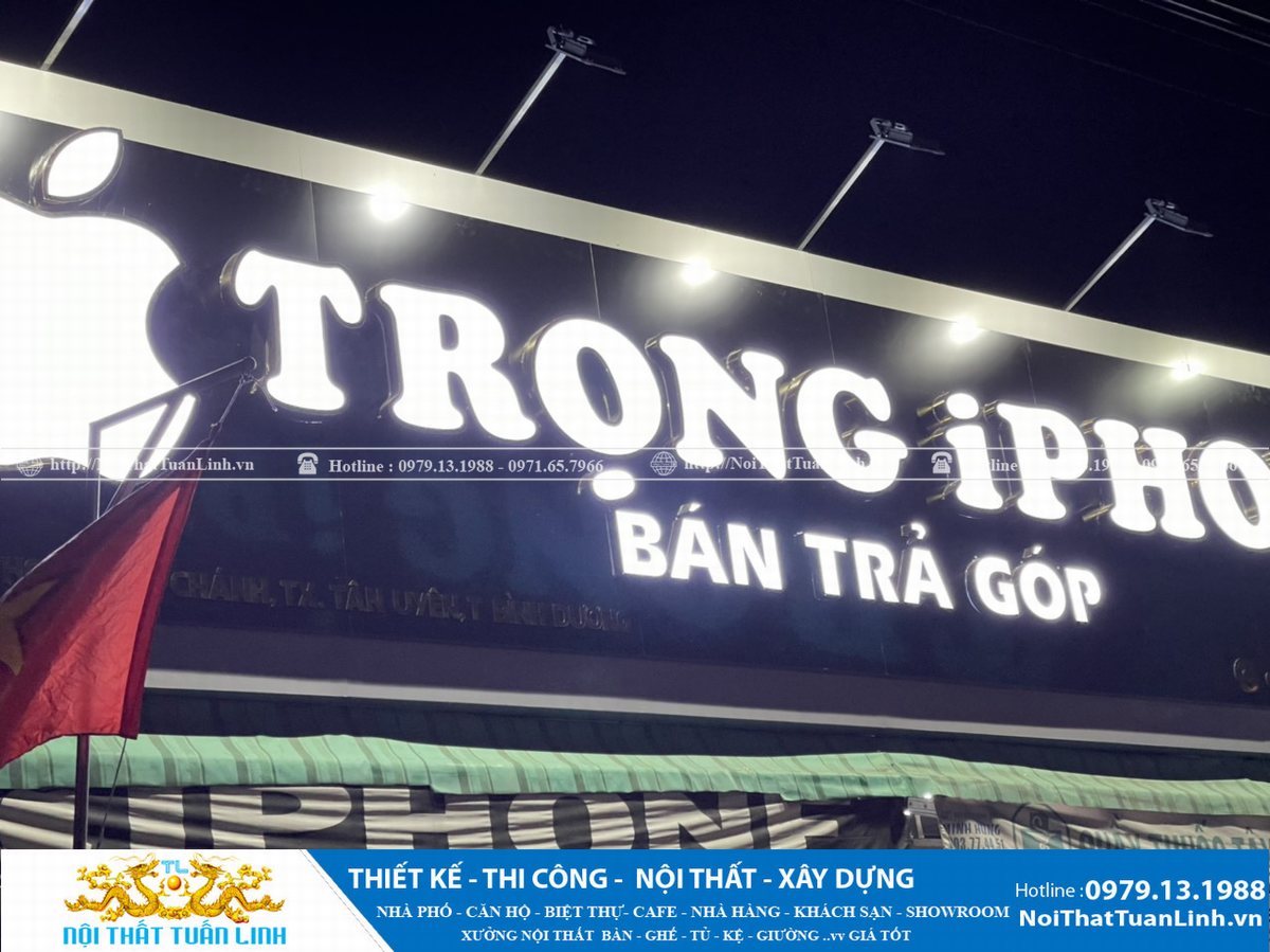 Thiết kế thi công showroom cửa hàng điện thoại Trọng Iphone tại Bình Dương 3