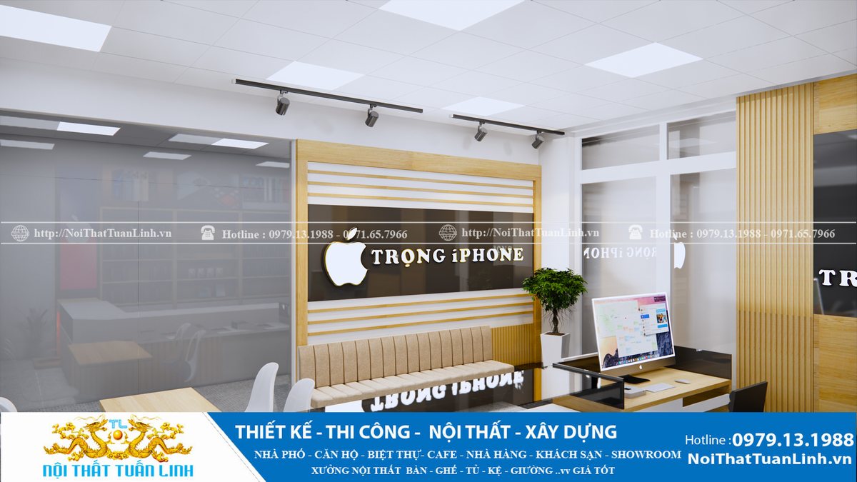 Thiết kế thi công showroom cửa hàng điện thoại Trọng Iphone tại Bình Dương 7