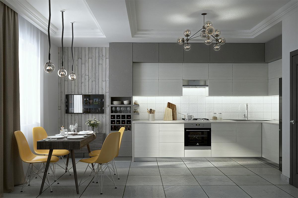 Ý tưởng thiết kế nội thất không gian căn bếp tuyệt đẹp tông màu Xám