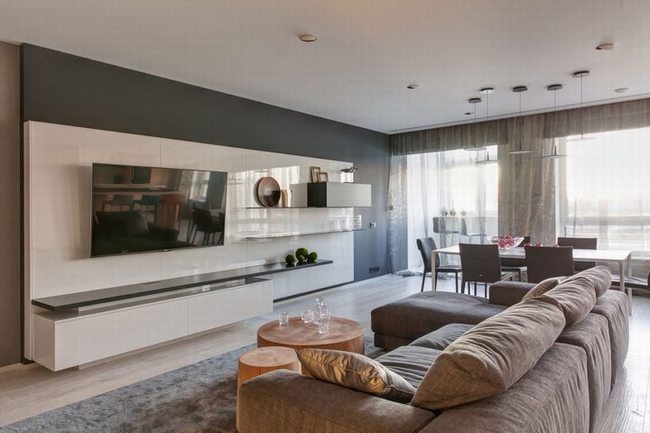 thiết kế phòng khách bộ bàn ghế hiện đại và kệ tivi
