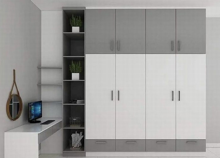 Mẫu tủ quần áo và kệ tivi nhỏ gỗ công nghiệp giá rẻ