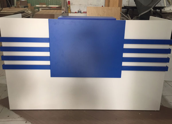 Giá mua quầy Tiếp Tân,Quầy Bar sản xuất mới,MDF Màu Trắng Xanh