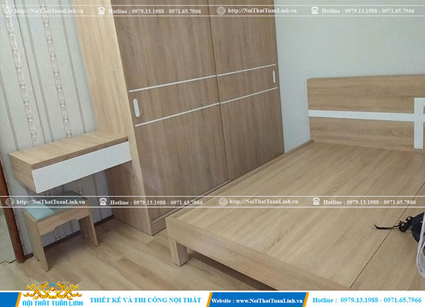 Thi công sản xuất combo tủ áo và giường nổi bật