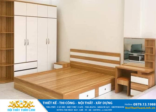 Báo giá thi công combo phòng ngủ trọn gói tủ cao- giường-bàn phấn