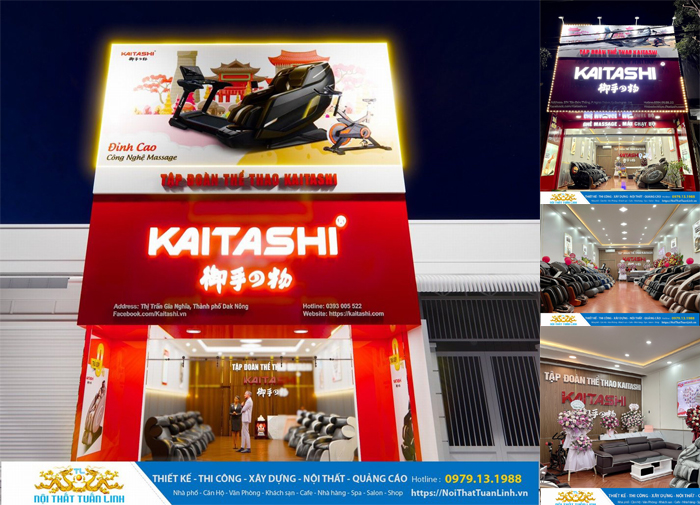 Thiết kế thi công showroom thể thao ghế Massage Kaitashi Đắk Nông