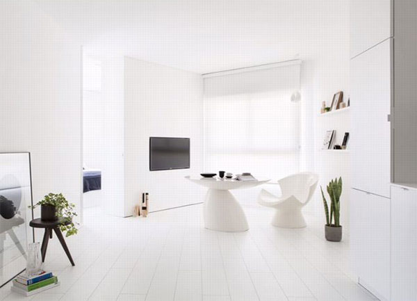Khám phá Căn hộ,nhỏ hẹp 42m²,sử dụng gam màu trắng,tinh khôi