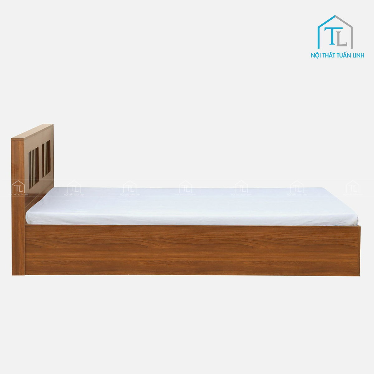 Giường đôi gỗ công nghiệp vân gỗ hiện đại