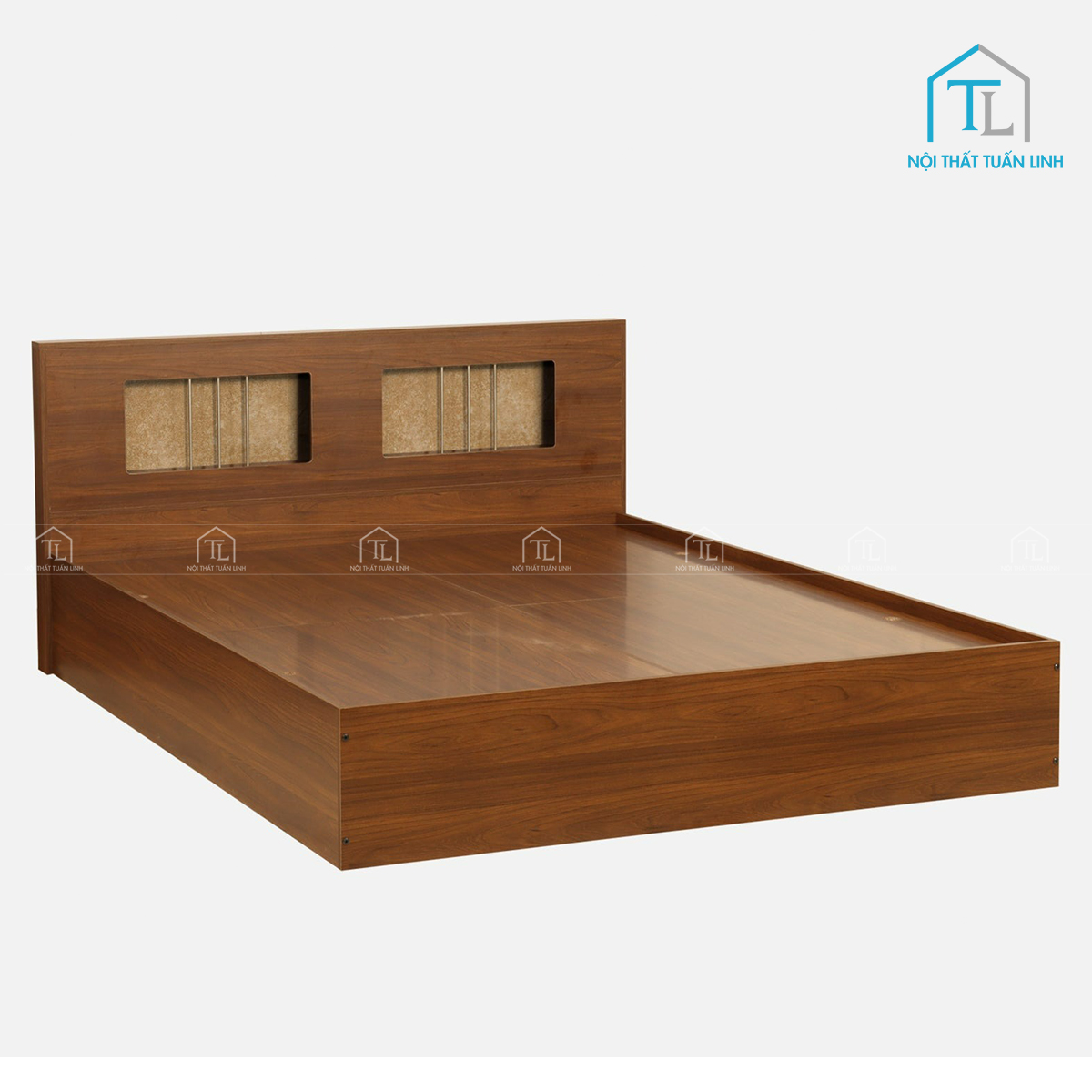 Giường ngủ gỗ công nghiệp vân gỗ sồi thiết kế hiện đại