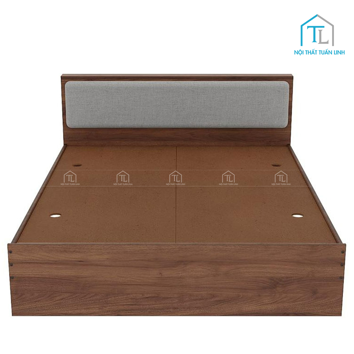 Giường ngủ gỗ công nghiệp bọc nệm đầu giường phong cách hiện đại