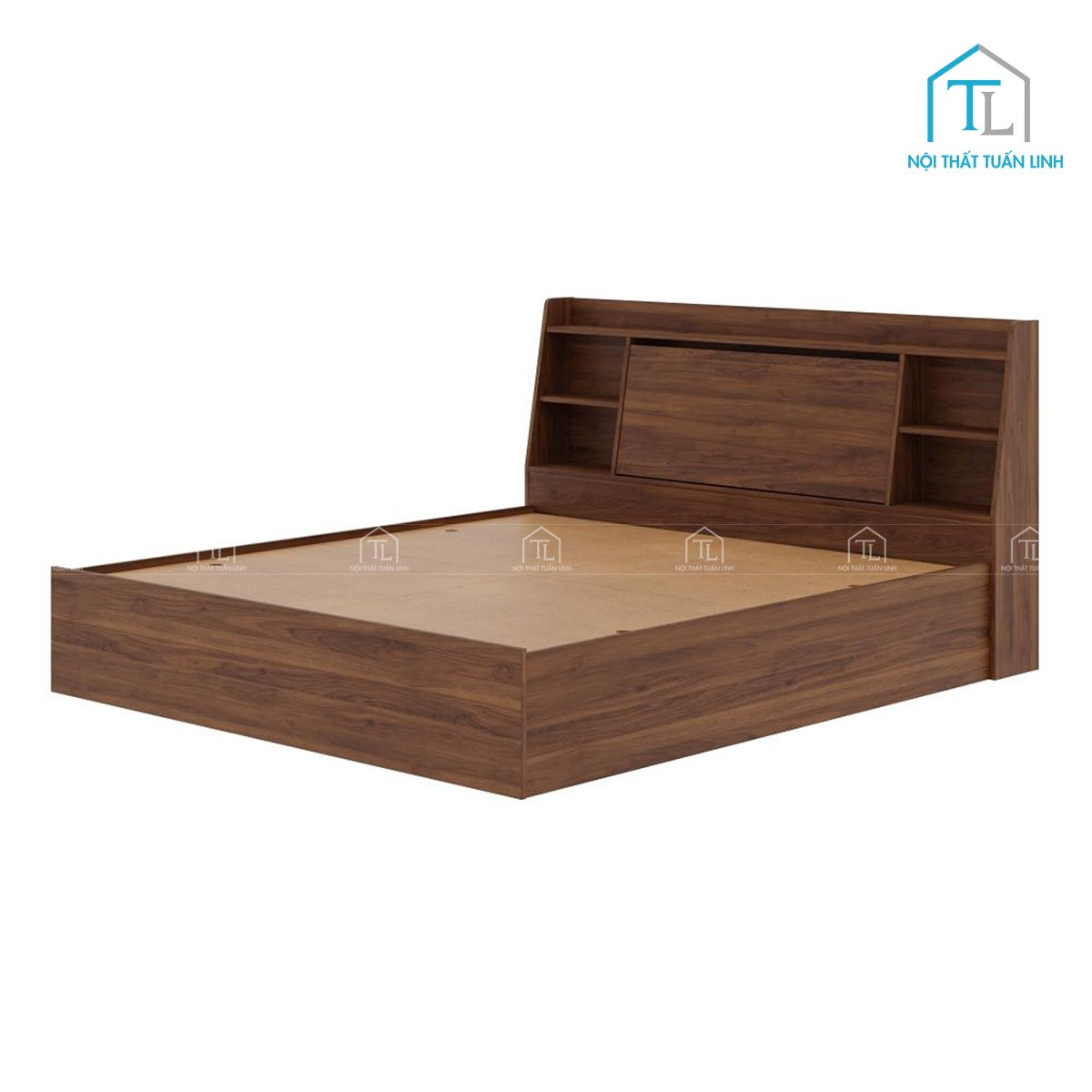 Giường ngủ gỗ công nghiệp có ngăn chứa thiết kế hiện đại, tiện nghi