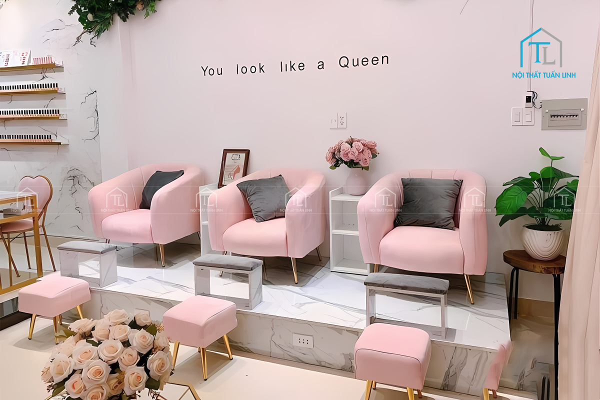 Sản xuất thiết kế thi công nội thất trọn gói tiệm Nail tại Bình Dương và TPHCM