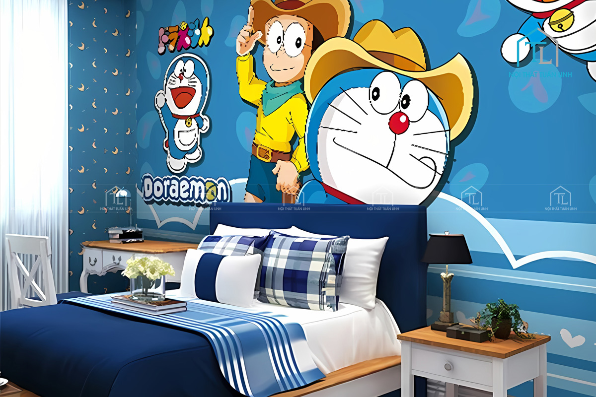 Thiết kế phòng ngủ Doraemon cho bé trai