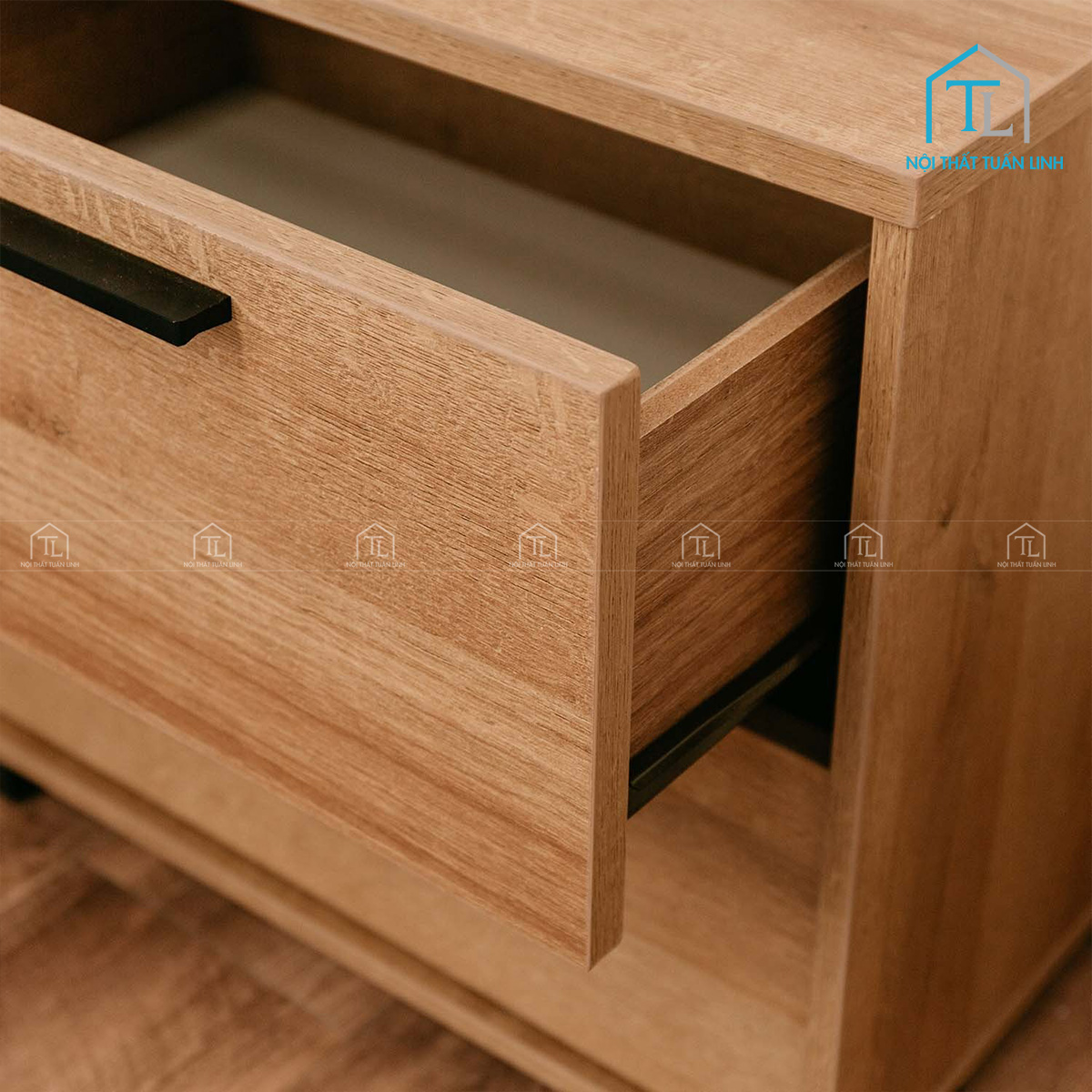 Tủ đầu giường gỗ MDF 2 ngăn kéo hiện đại