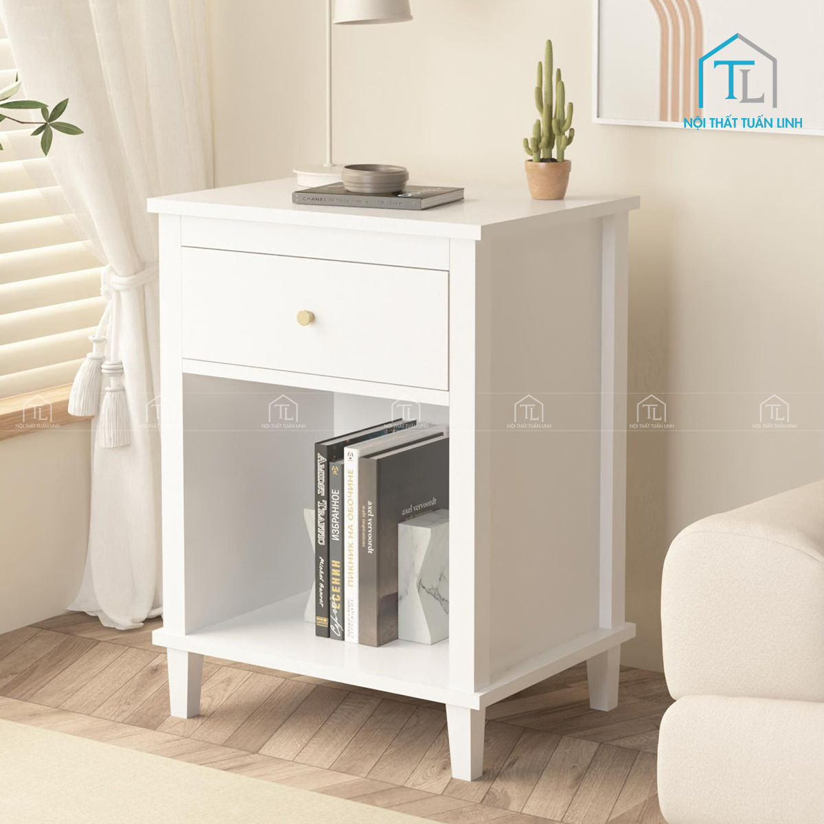 Tủ đầu giường MDF hiện đại thiết kế tối giản