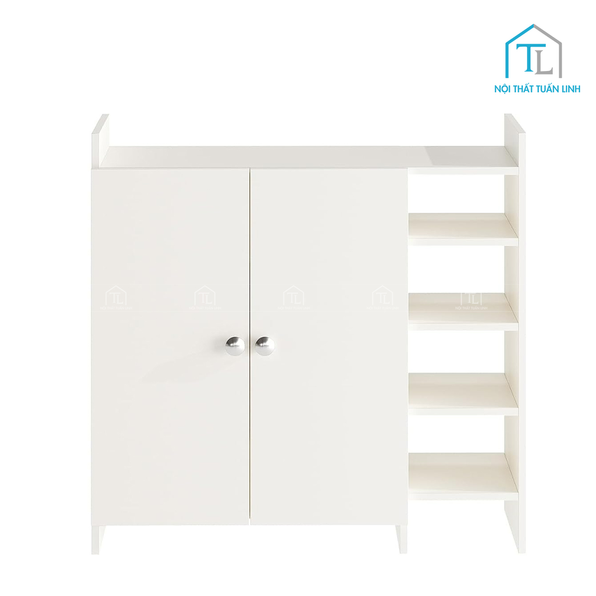 Tủ giày dép gỗ công nghiệp gam màu trắng thiết kế hiện đại