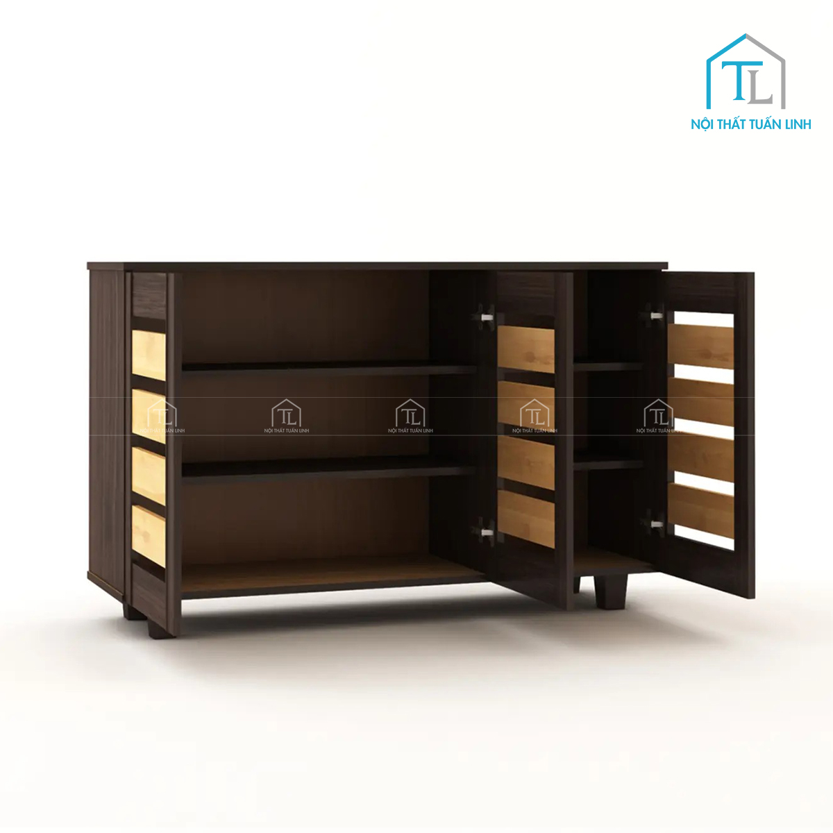 Tủ giày dép gỗ công nghiệp màu vàng nâu hiện đại