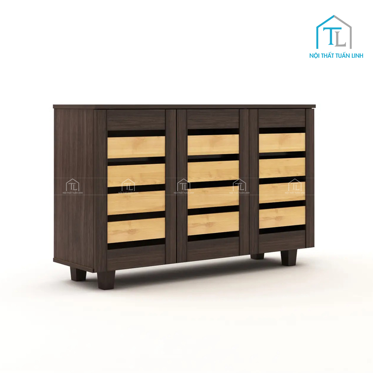 Tủ giày dép gỗ công nghiệp màu vàng nâu hiện đại