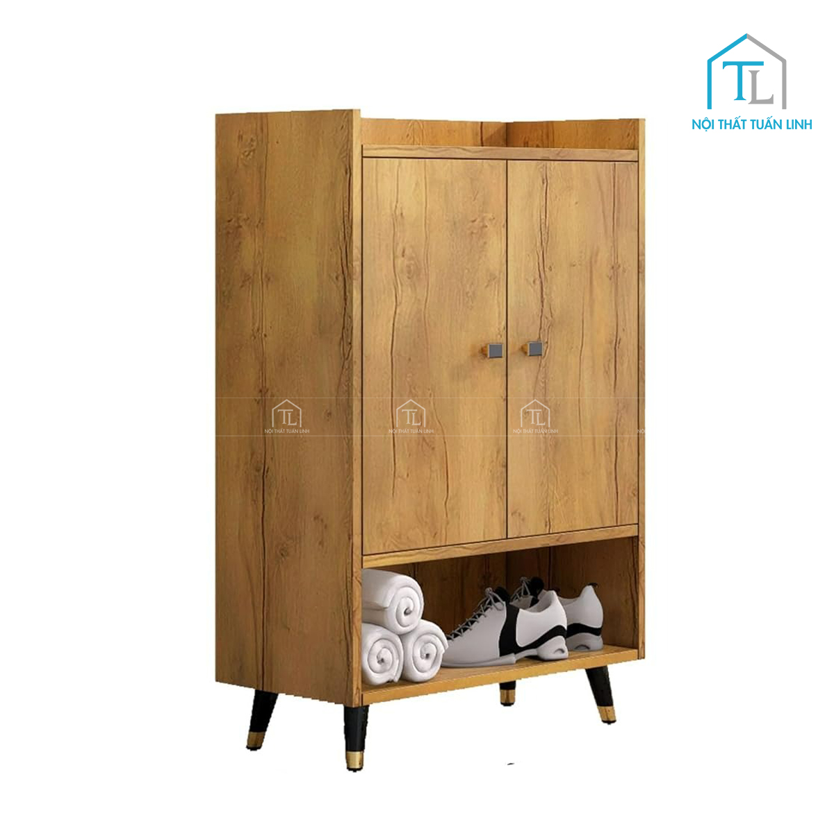 Tủ giày dép gỗ công nghiệp thiết kế hiện đại cho phòng khách
