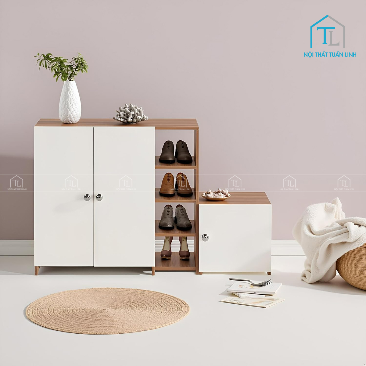 Tủ giày dép gỗ công nghiệp thiết kế hiện đại đa năng