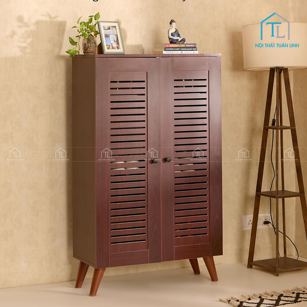 Tủ giày gỗ công nghiệp đứng cao 5 tầng