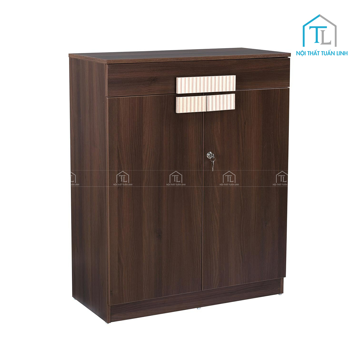 Tủ giày gỗ công nghiệp màu óc chó giá tốt