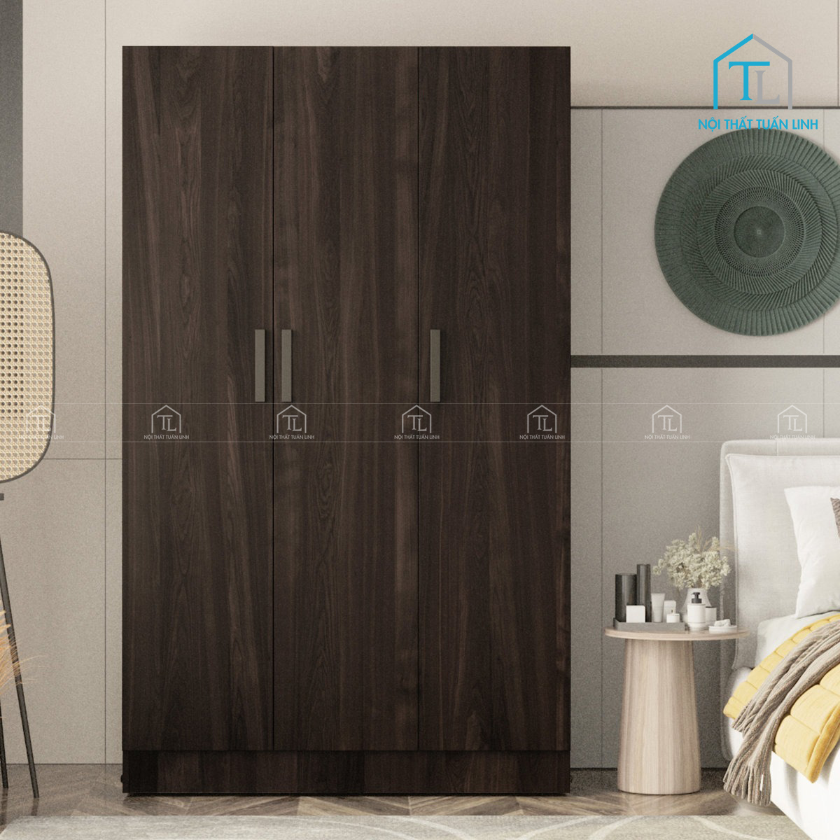 Tủ quần áo 3 cánh gỗ MDF thiết kế hiện đại đa năng