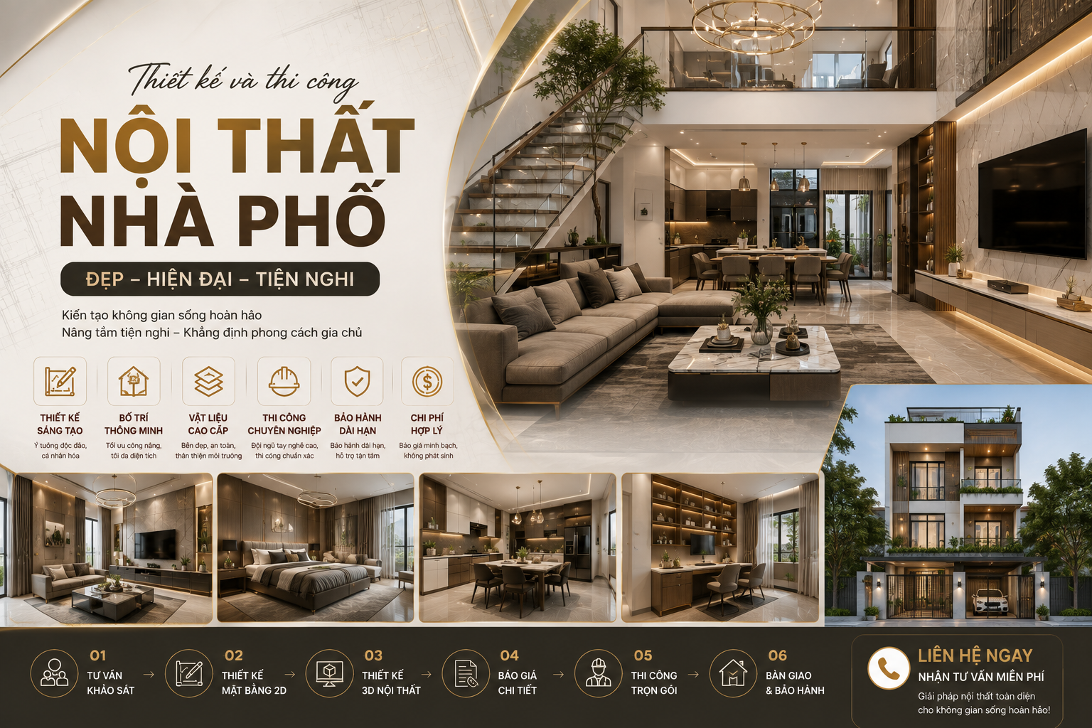 Thiết kế, thi công & xây dựng nhà phố – biệt thự – căn hộ trọn gói, giá tốt và chuyên nghiệp