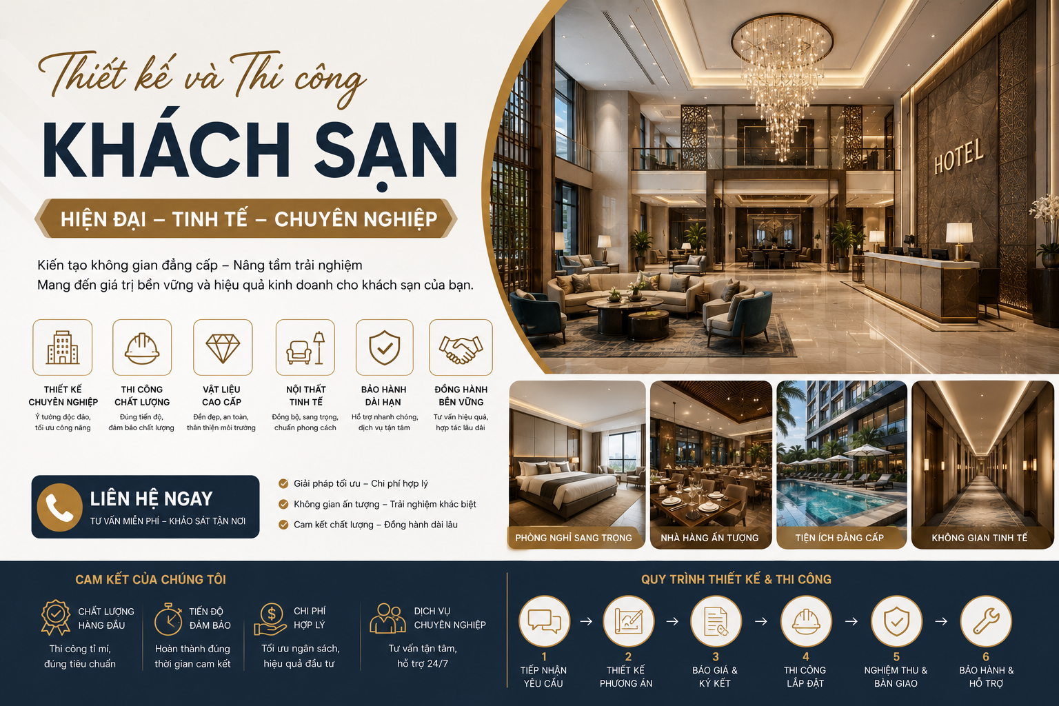 Thiết kế và thi công khách sạn chuyên nghiệp, đẹp và hiện đại