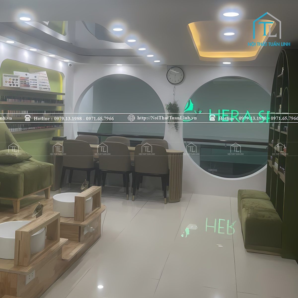 Thiết kế thi công nội thất Hera Spa thư giãn với phong cách hiện đại